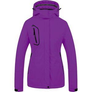 Women's Mountain Snowboarding Purple Waterproof Ski Jacket Coat Warm Winter